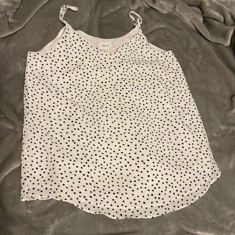 ‼️NWT‼️ White and black dot tank top